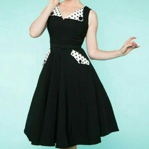 Tatyana Black and white polka dot dress